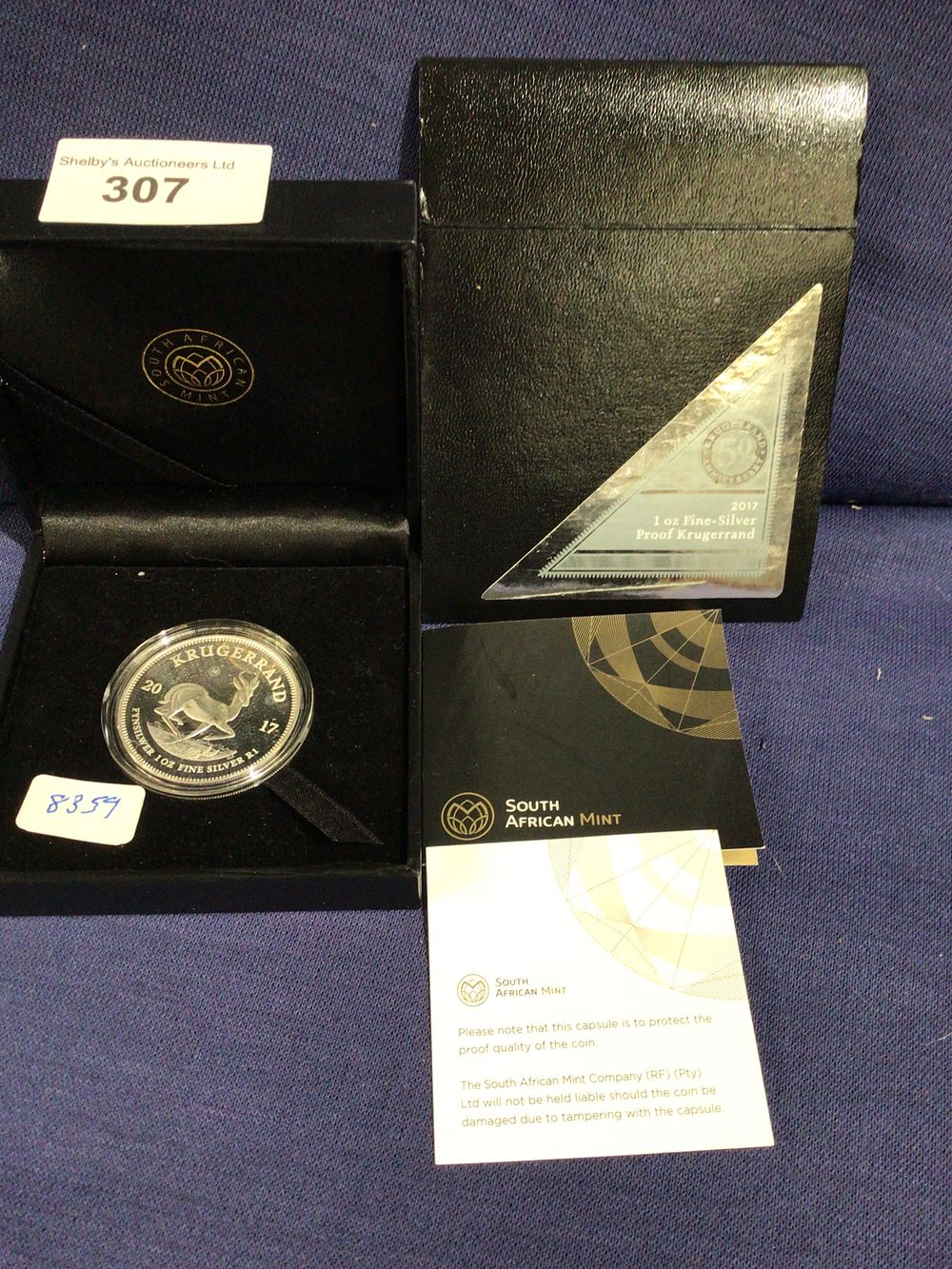 Lot 307: South African mint 2017 1oz fine silver proof krugerrand complete in box