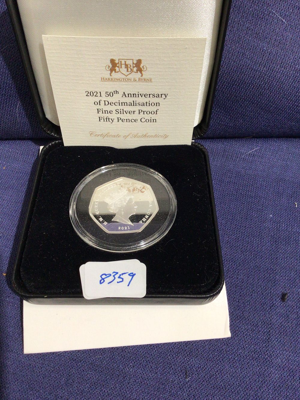 Lot 312: 2021 50th anniversary of decimalisation fine silver proof fifty pence coin