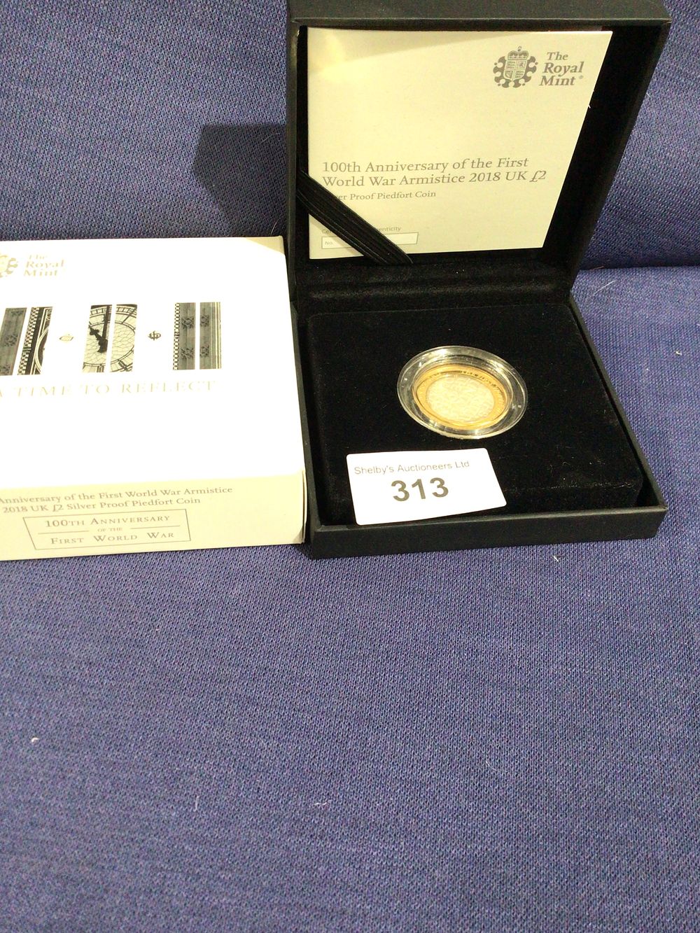 Lot 313: The royal mint 100th anniversary of the First World War armistice 2018 uk silver proof piedfort £2 coin in box with certificate
