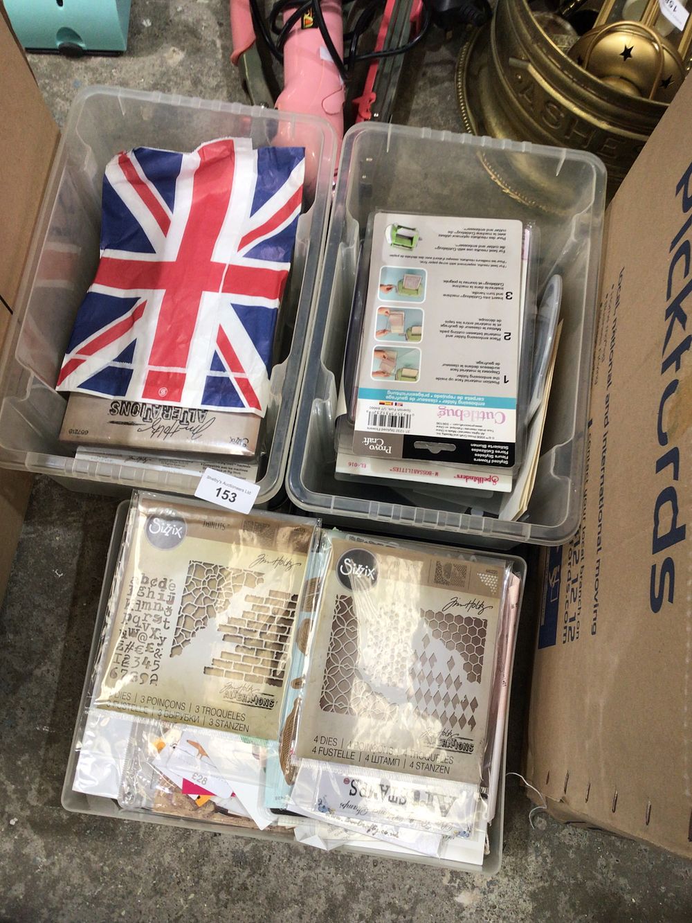 Lot 153: 3 boxes containing various crafting plates and printing...