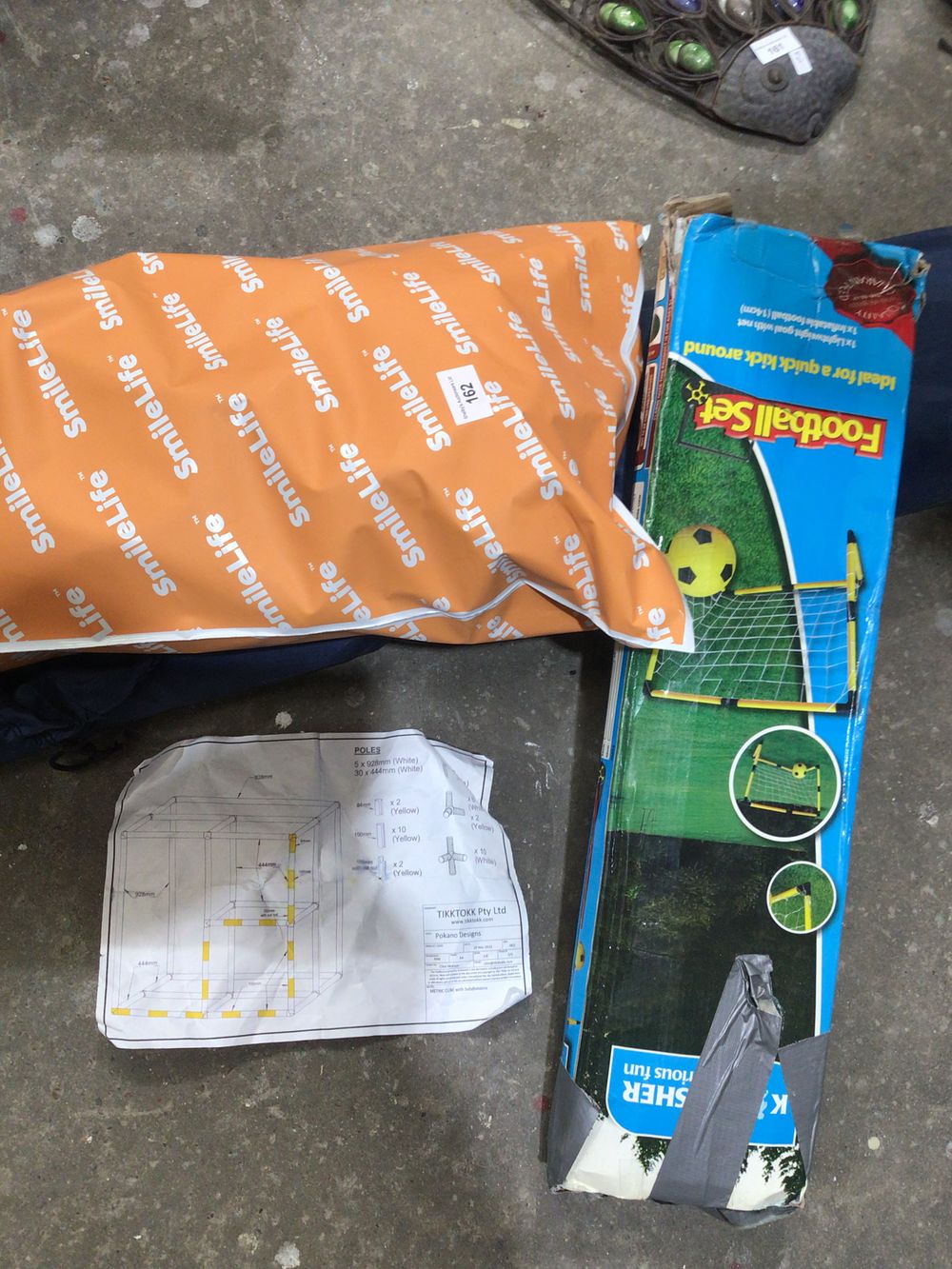 Lot 162: Football set with plastic metric cube poles and...