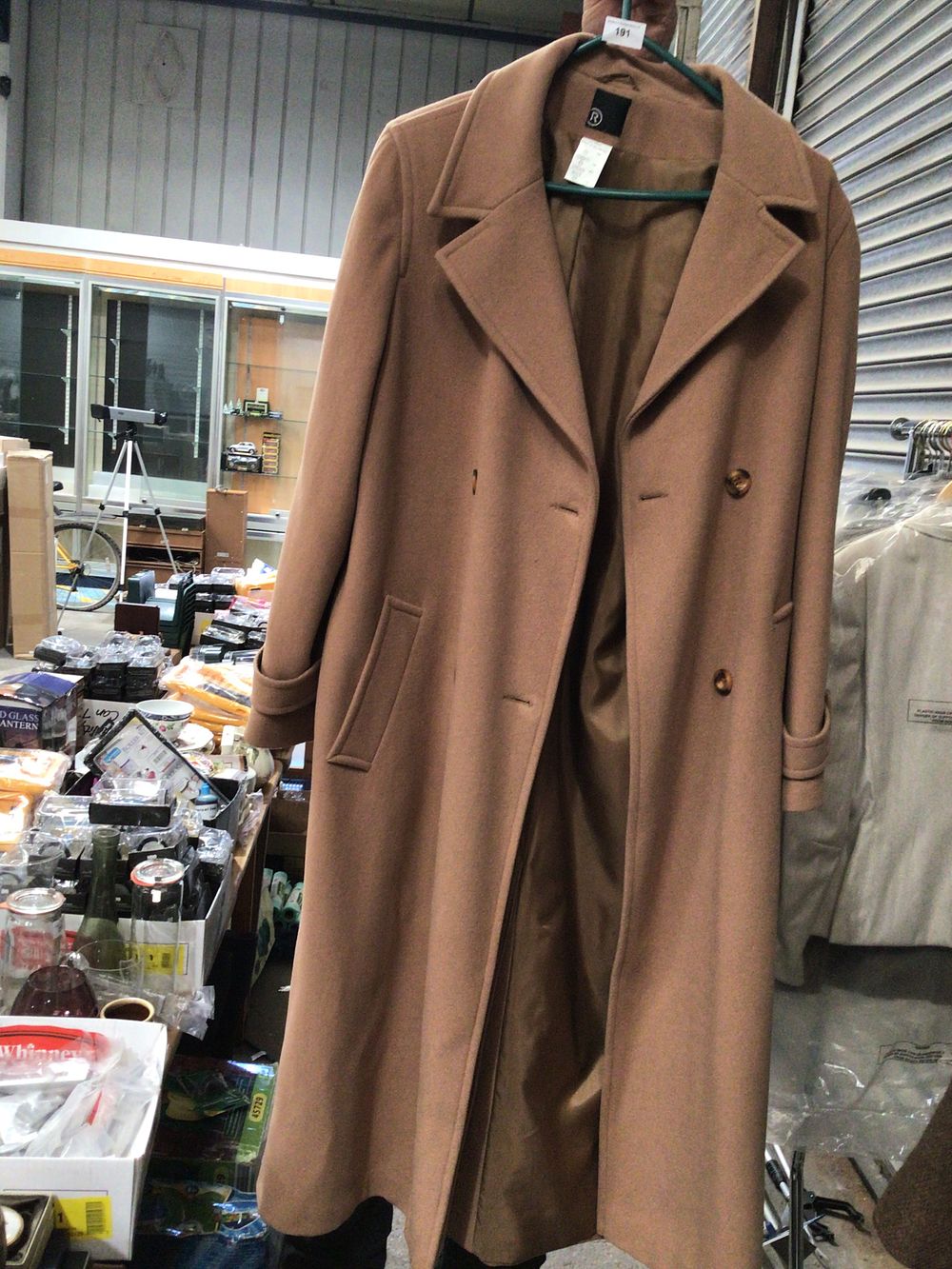 Lot 191: Ladies size 16 long trench coat polyester