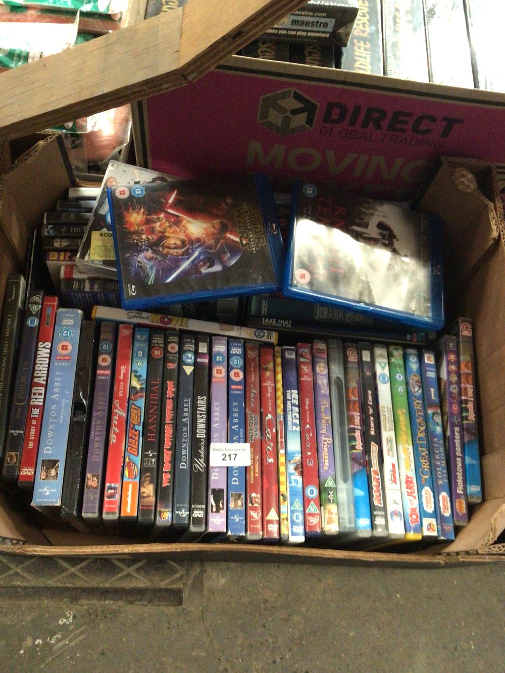 Lot 217: Box containing various dvds