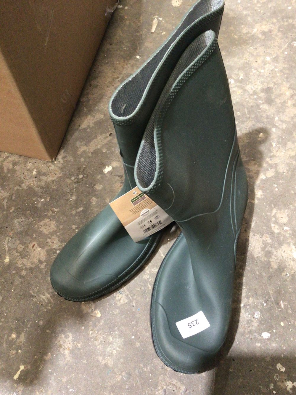 Lot 235: Pair of town and country new wellington boots...