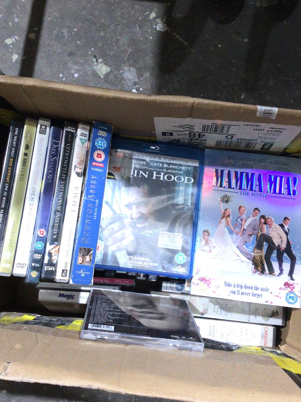Lot 244: Box containing various dvds