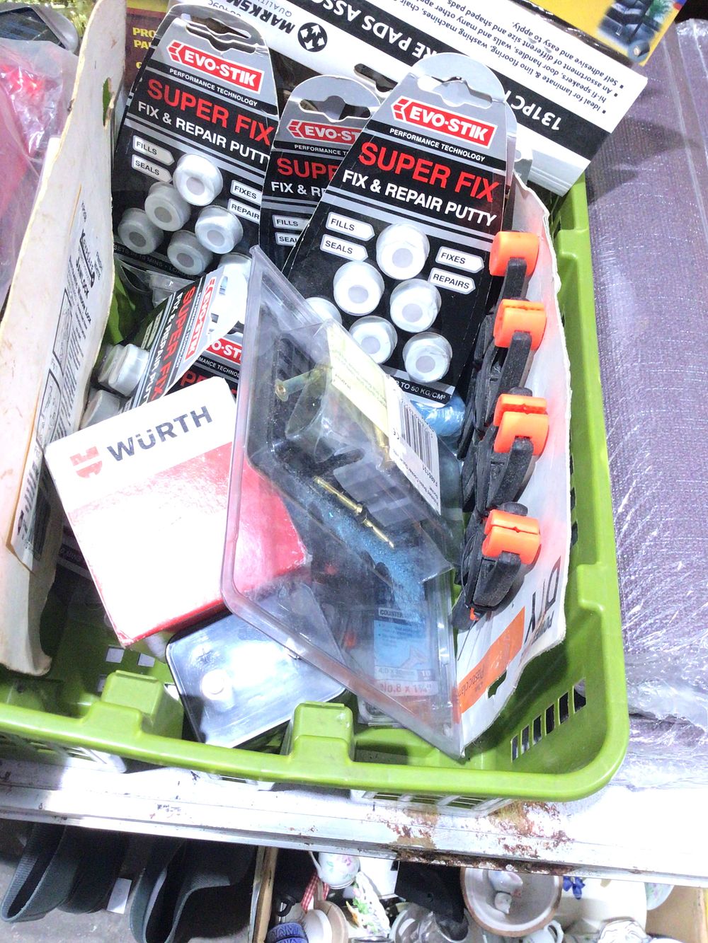 Lot 247: Box containing evostik putty etc