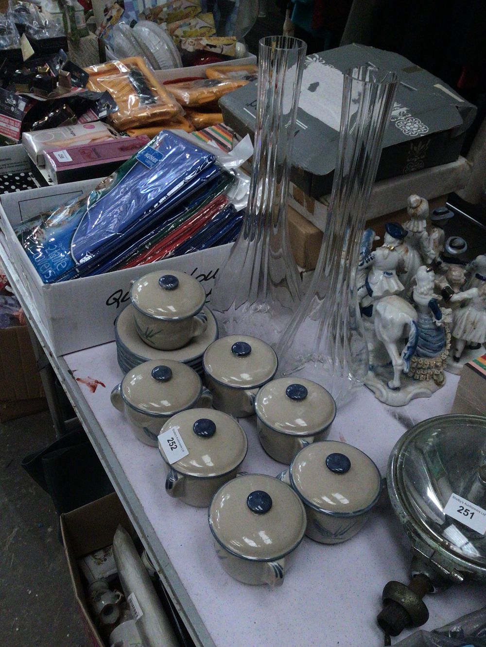 Lot 252: Selection of stone ware soup dishes and plates...