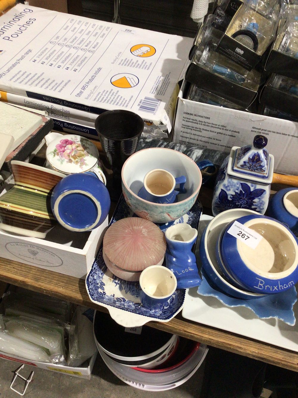 Lot 267: Selection of pottery ware items with marble rolling...