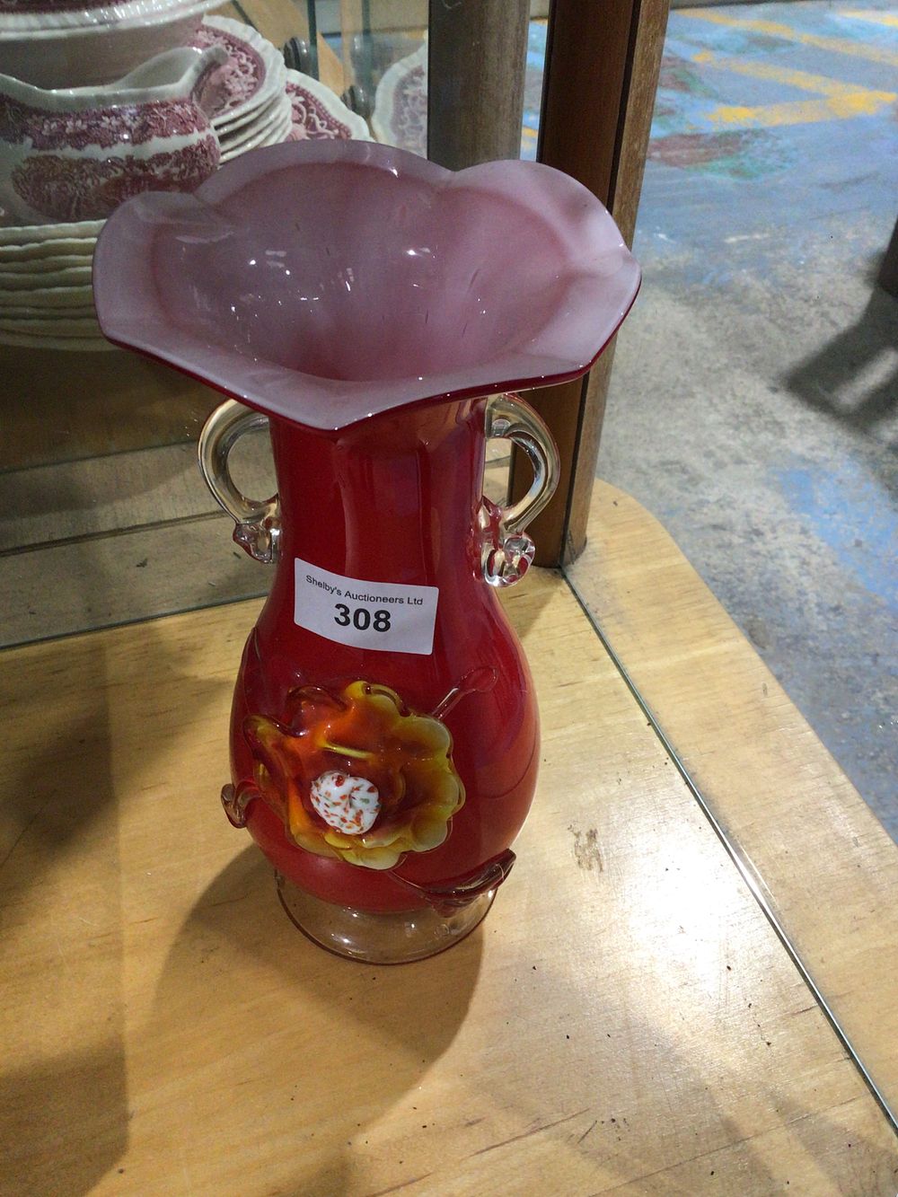 Lot 308: Hand made 1960s glass vasev