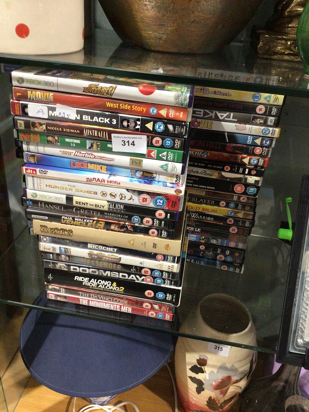 Lot 314: Selection of various genre dvds