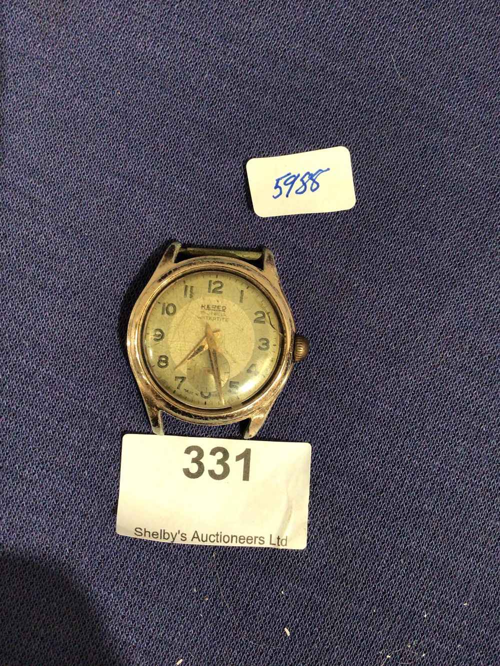 Lot 331: Kered vintage gents watch no strap