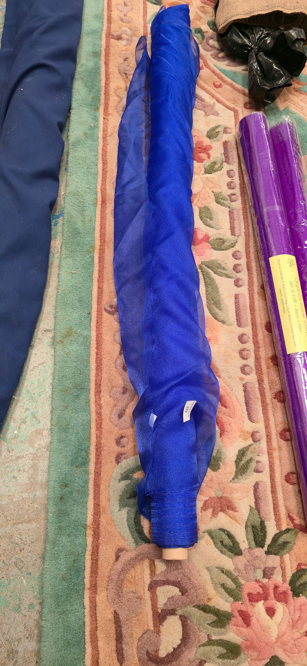Lot 173: One roll of royal blue nylon material