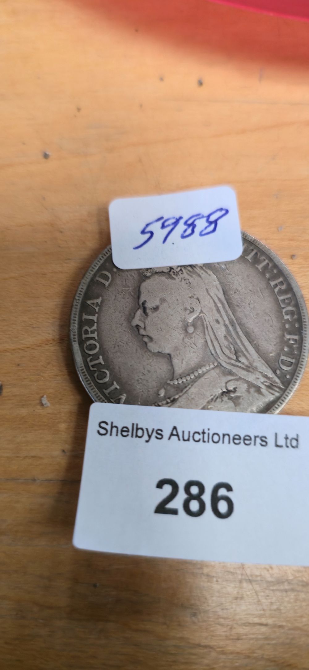 Lot 286: Victorian, 1890 Silver crown coin
