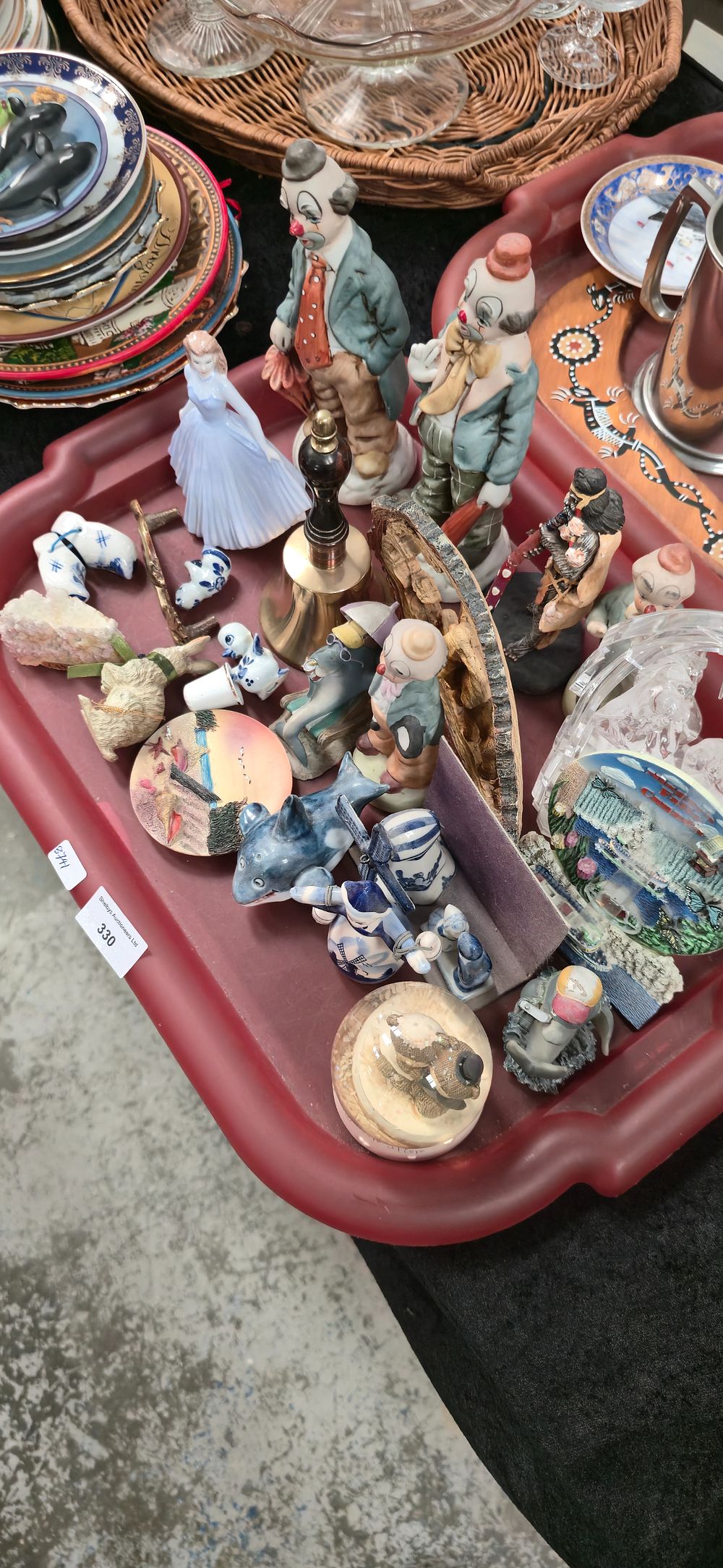 Lot 330: Tray containing various collectible figures with Bell and...