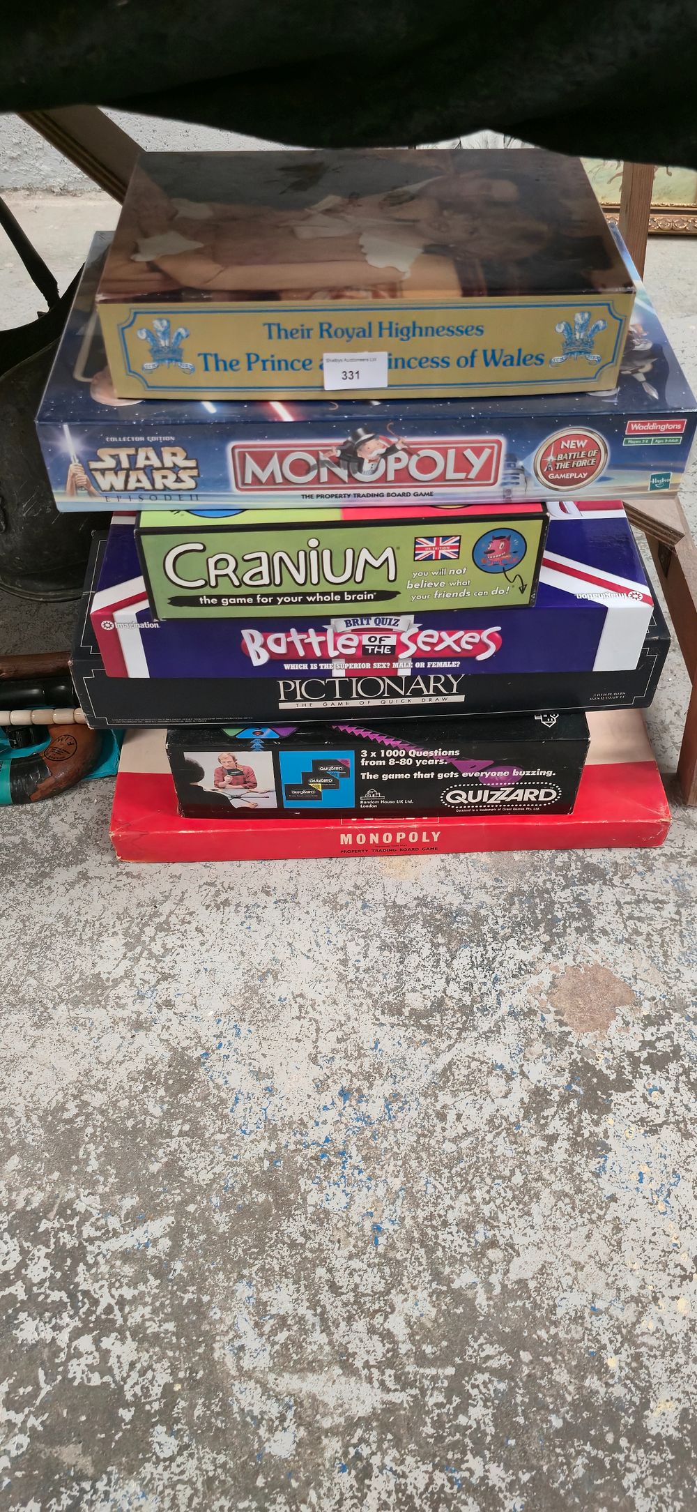 Lot 331: Selection of various games, including Waddingtons, Star Wars,...