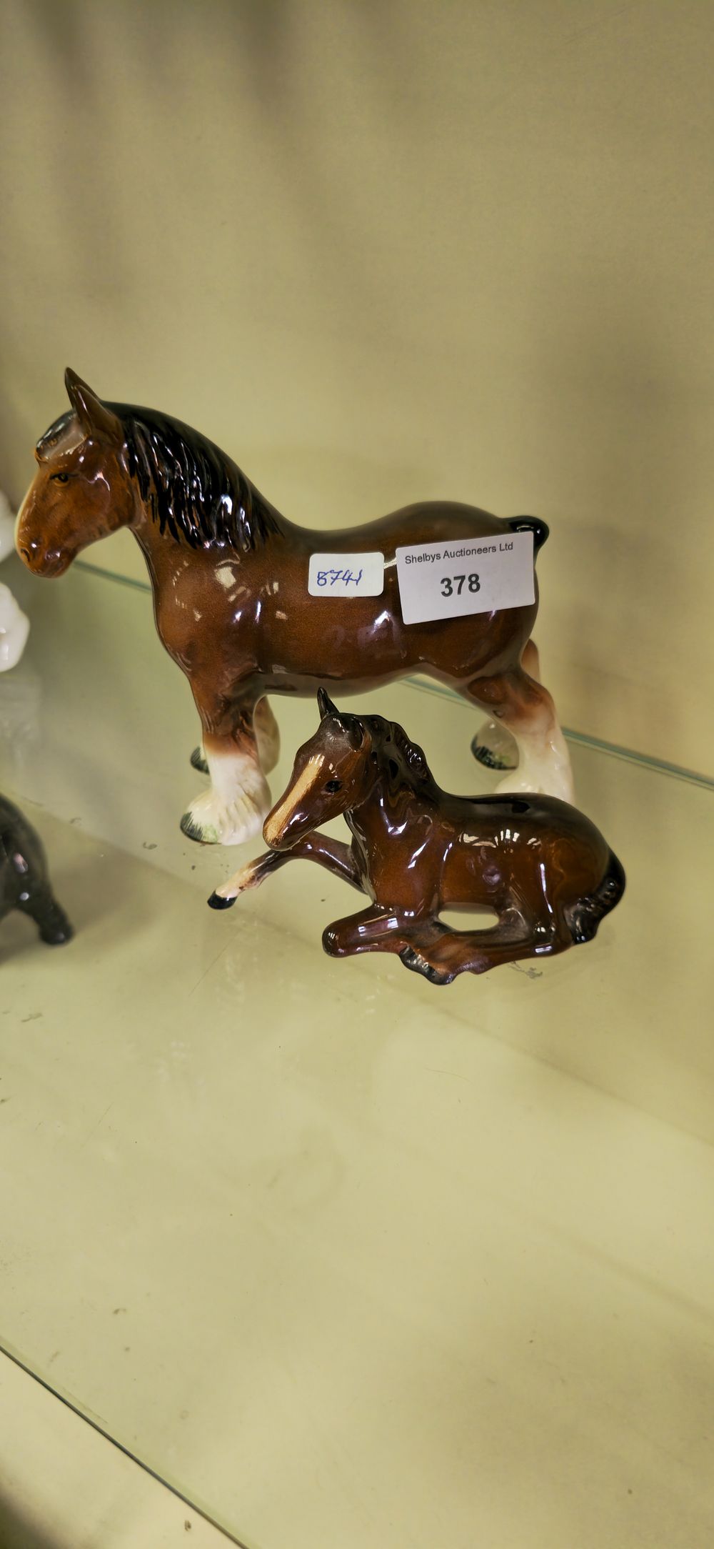 Lot 378: Beswick pottery, Shire horse, and foal figurine