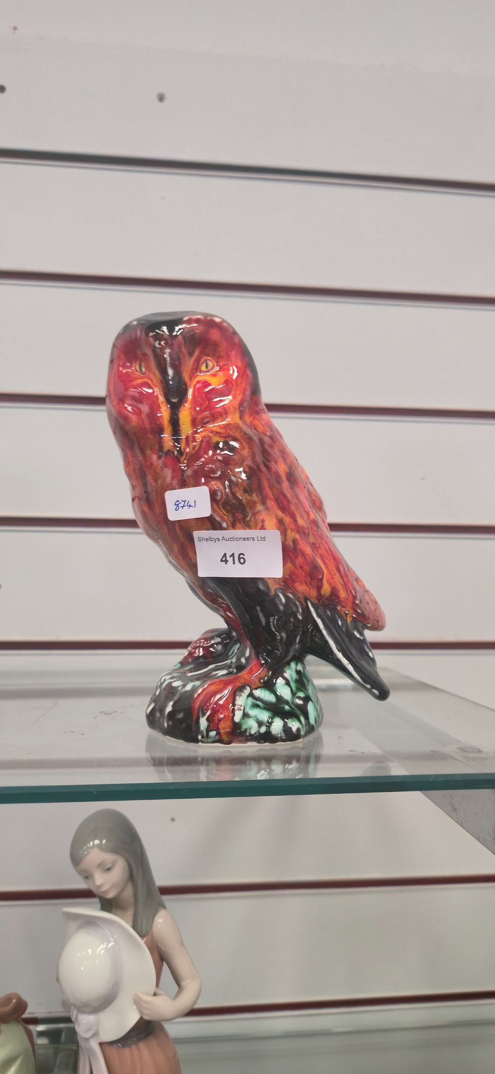 Lot 416: Anita Harris, hand-painted owl figurine, signed on the...