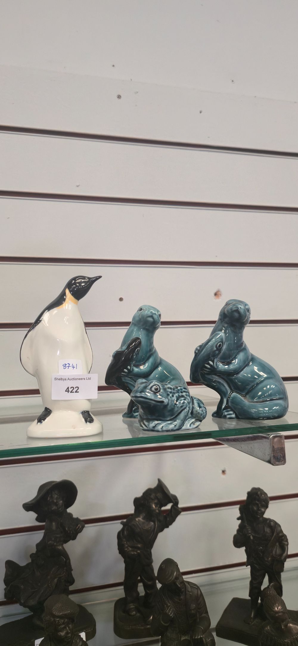 Lot 422: Four various pieces of pool pottery, where items...