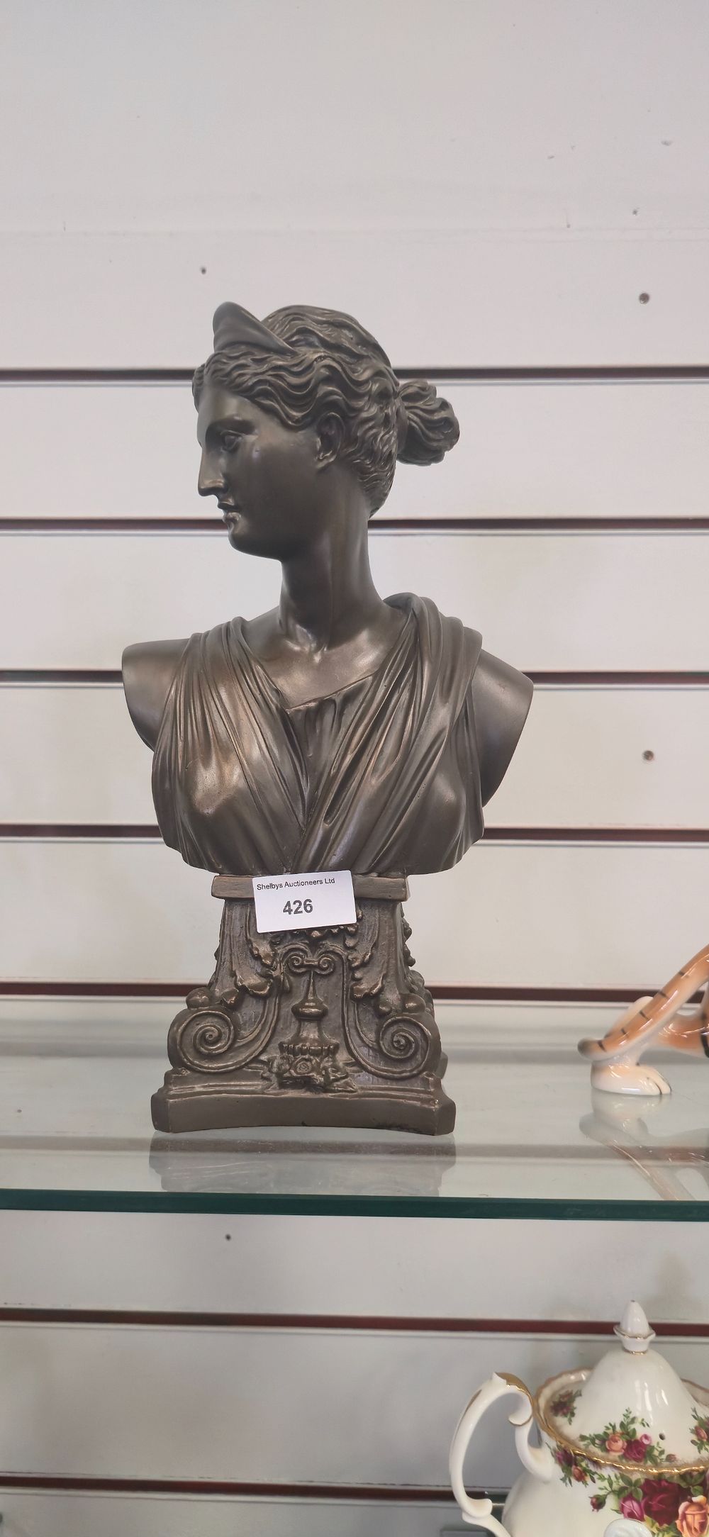 Lot 426: Resin bust, depicting, Diana, of Versailles Huntress or...