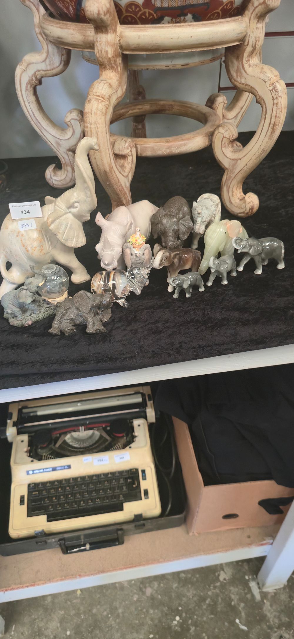 Lot 434: Selection of various pottery glass and stoneware elephant...