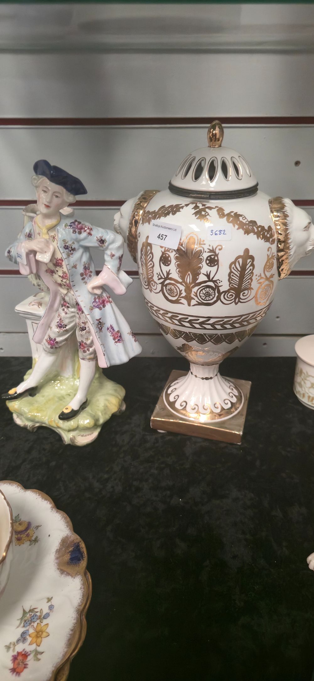 Lot 457: Reproduction, Staffordshire, figurine, and potpourri vase