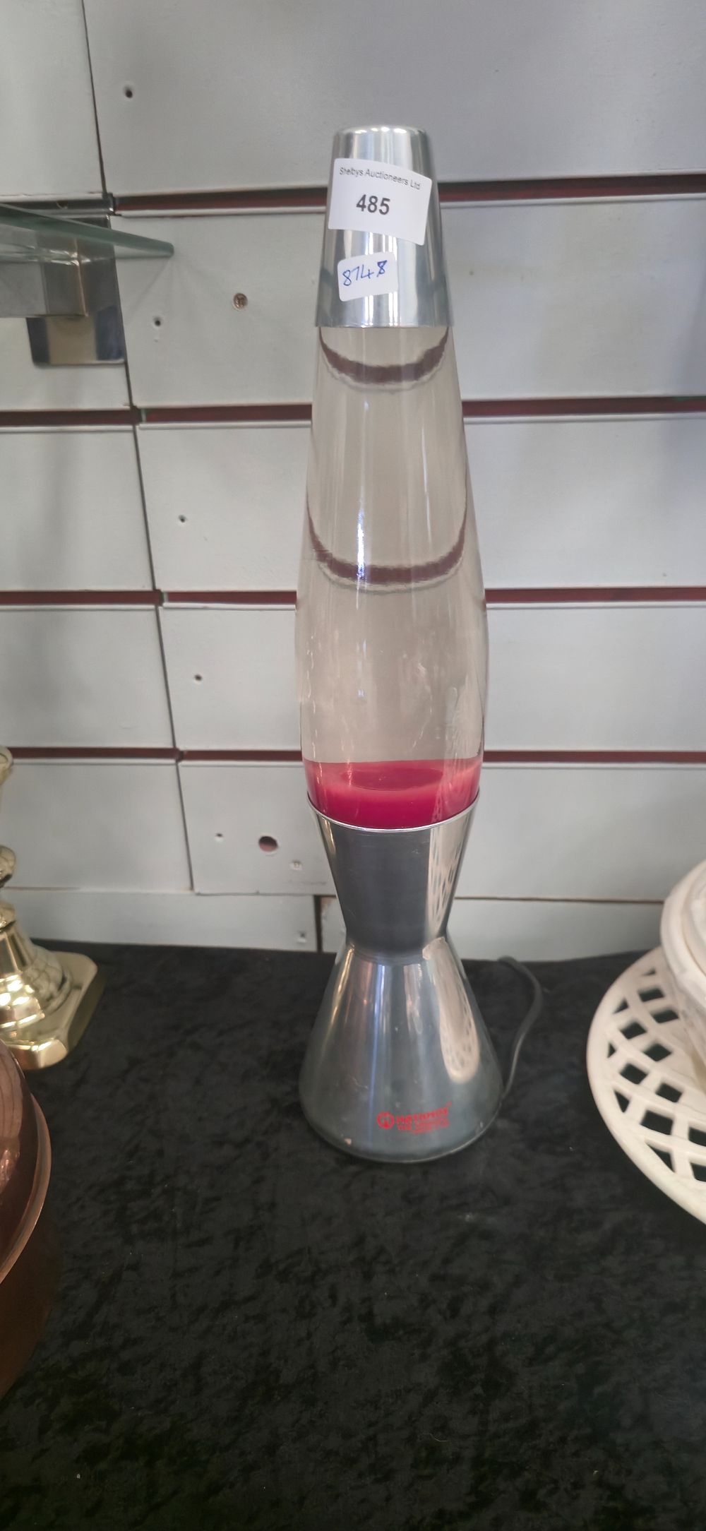 Lot 485: Red and chrome lava lamp