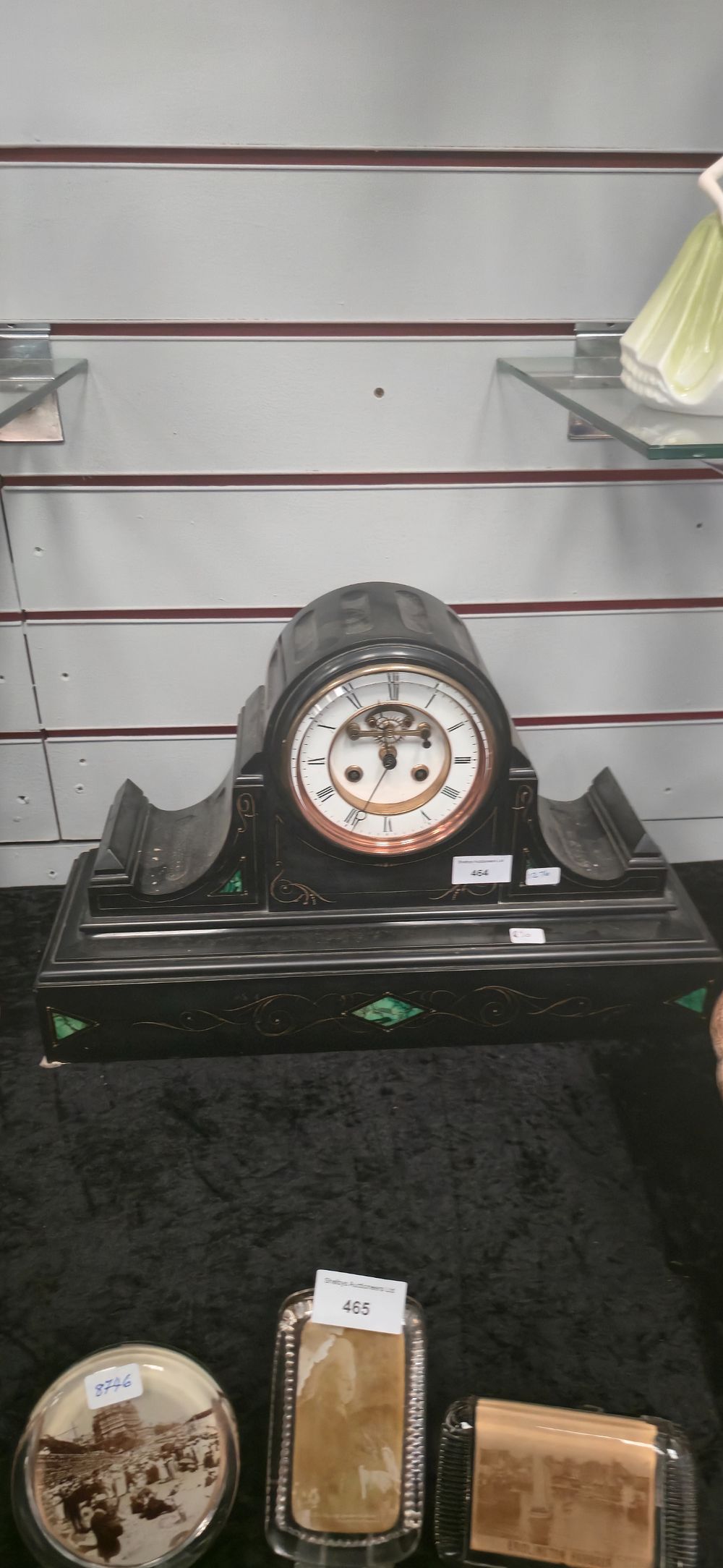 Lot 464: Victorian, large marble mantle clock
