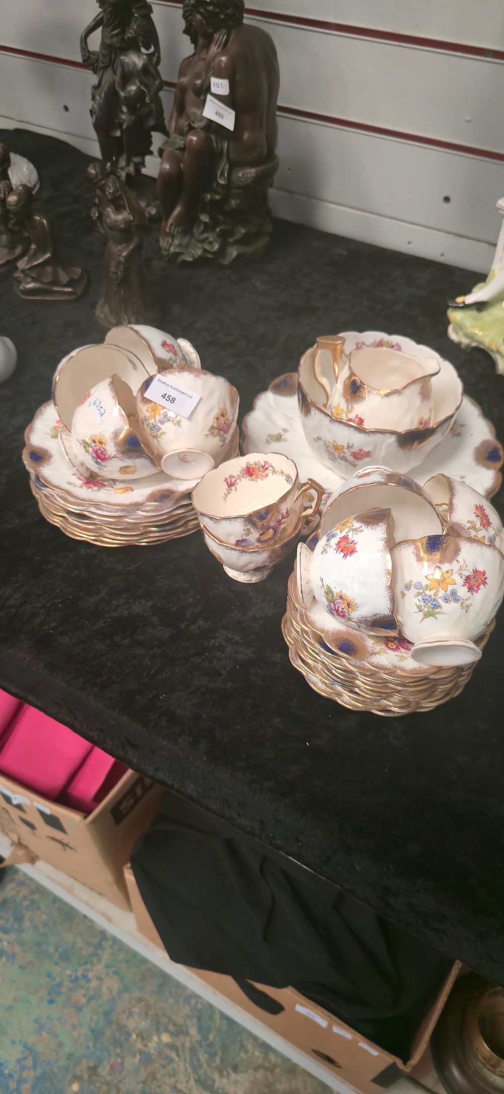 Lot 458: Selection of Victorian tea set items