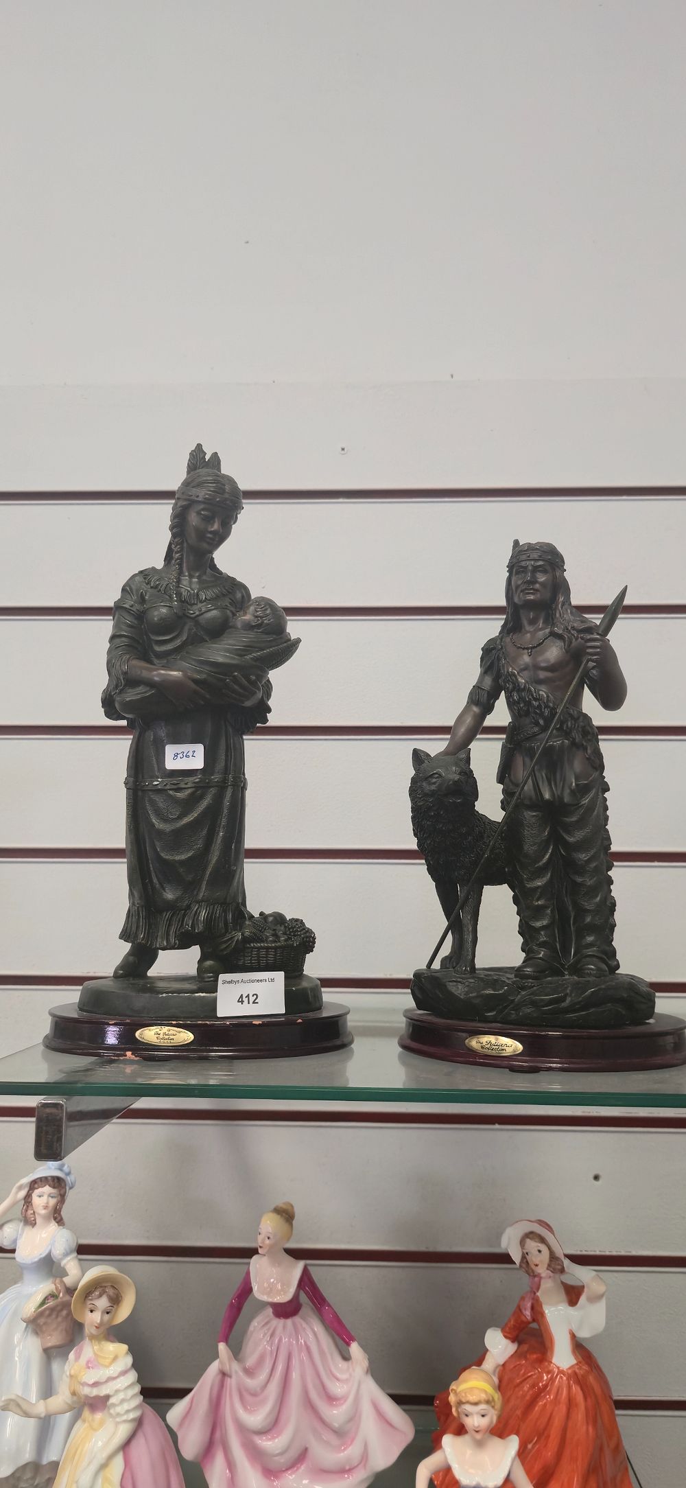 Lot 412: Pair of large, Indian resin figurines