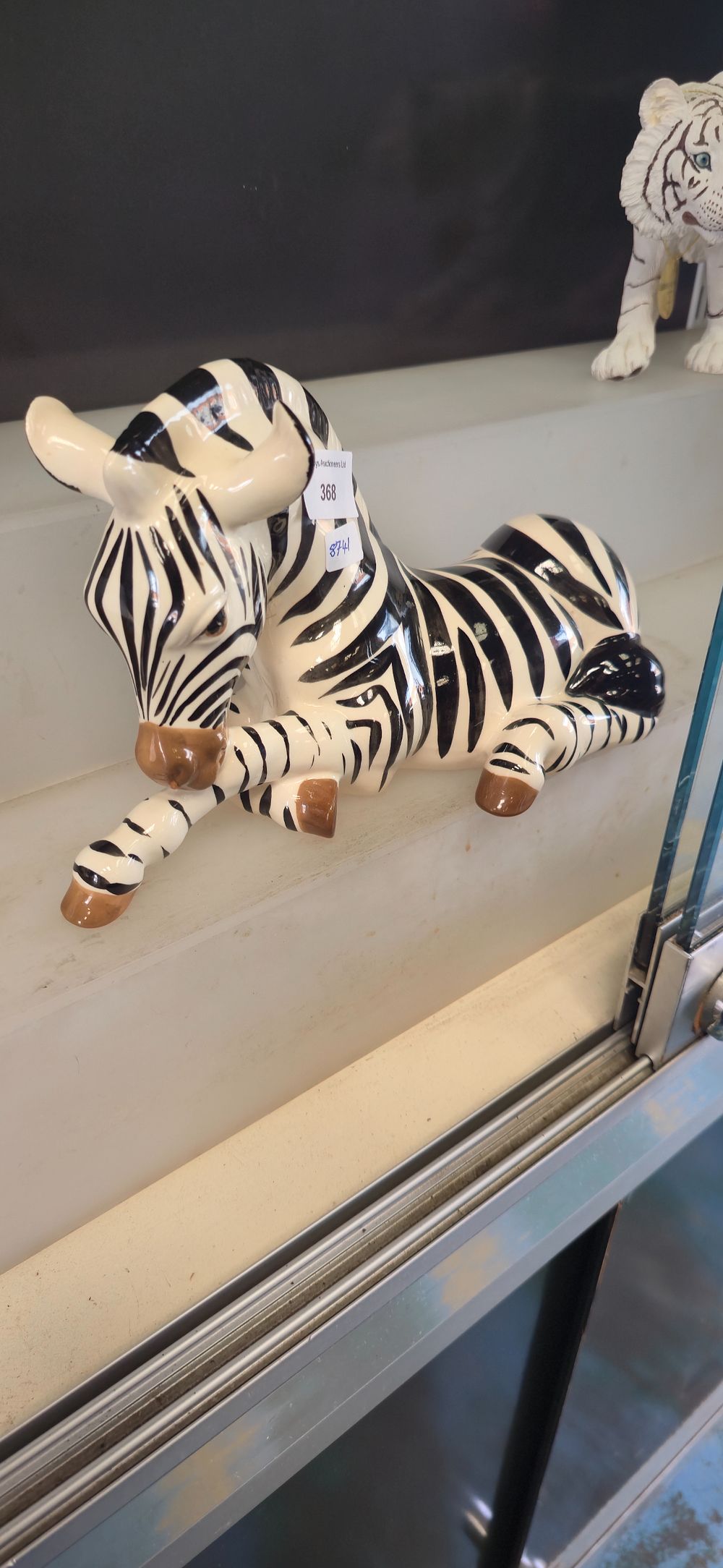 Lot 368: Sitendorf, Germany, pottery zebra, figurine