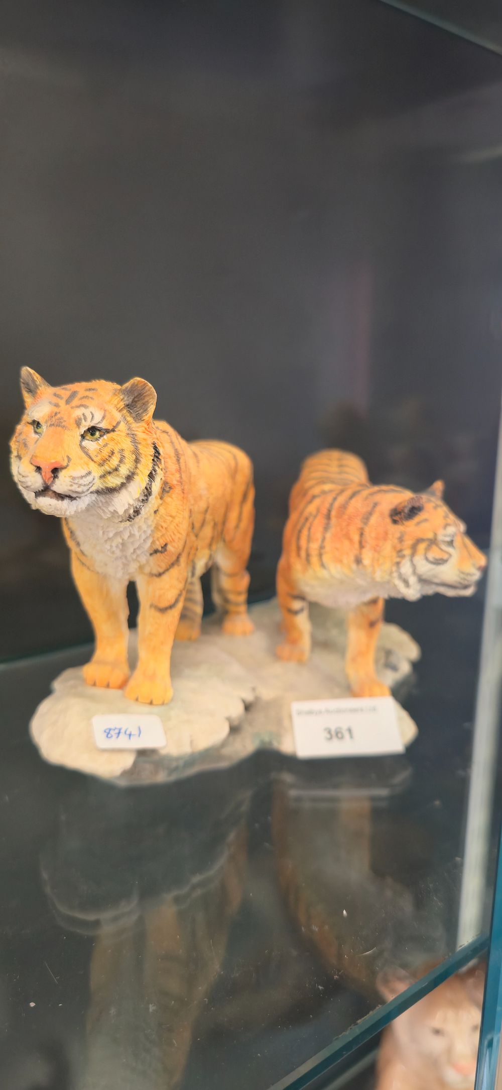 Lot 361: Pair of Bengal, tiger, pottery, figurines