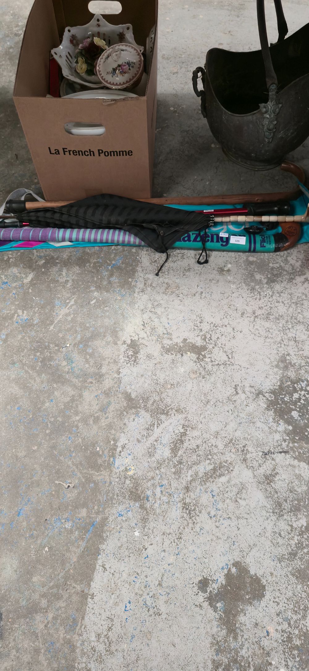 Lot 329: Slazenger hockey stick with hiker, walking stick and...