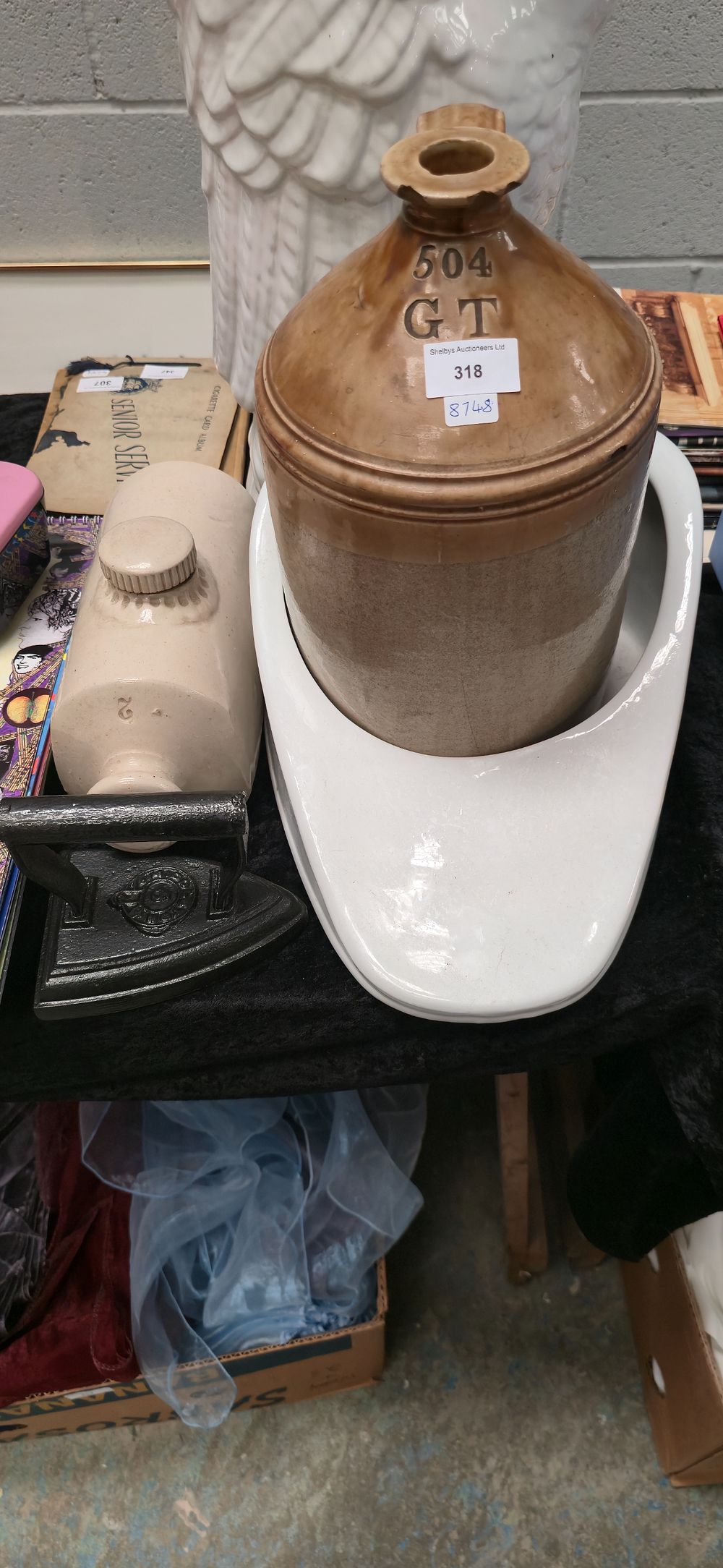 Lot 318: Large earthen, ware jug with earthen, ware, water...