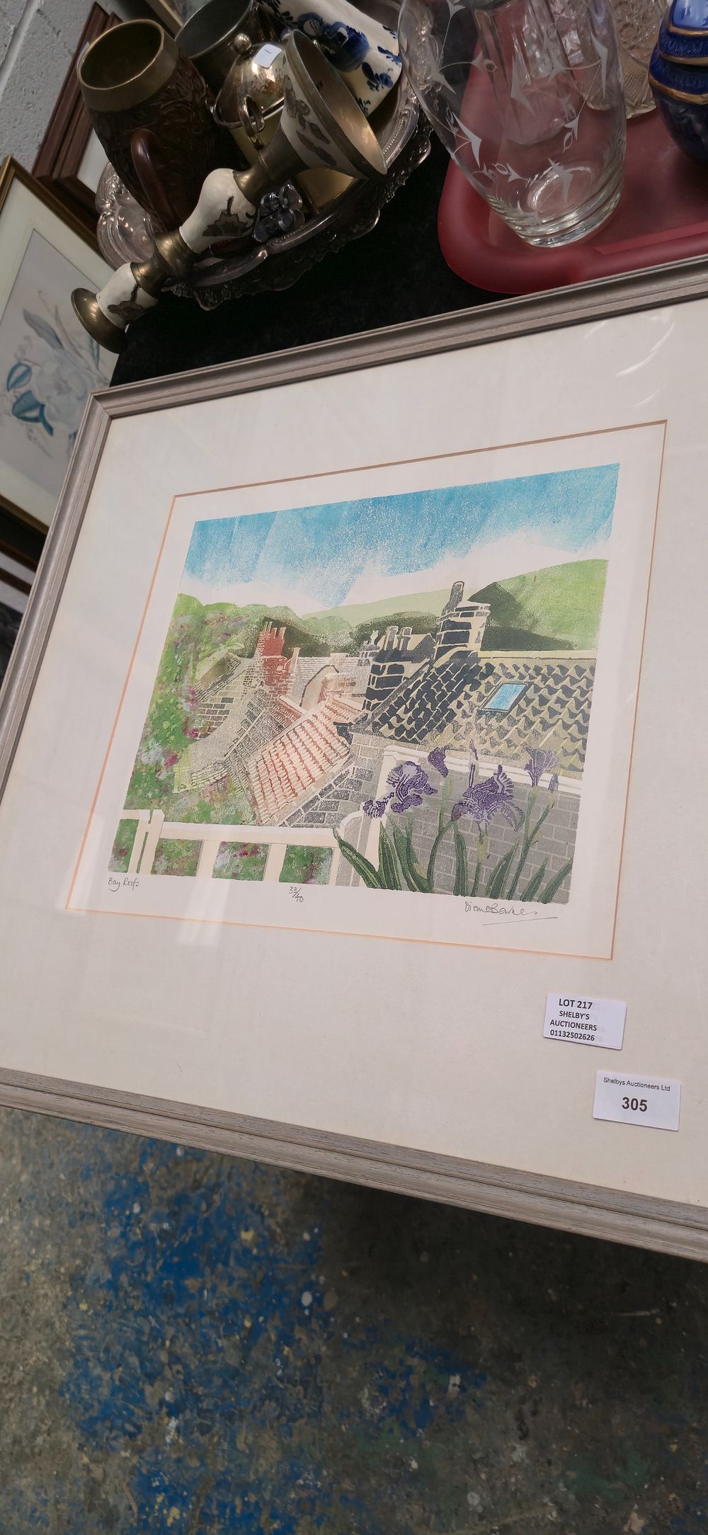 Lot 305: Bay roofs, limited edition, print by Diane Barnes...