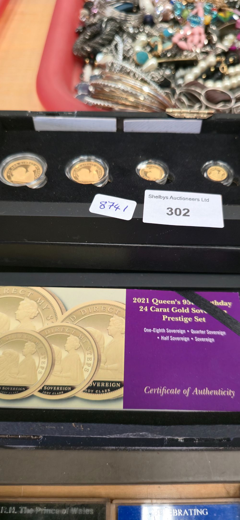 Lot 302: 2021 Queens 95th birthday 24 carat gold sovereign,...