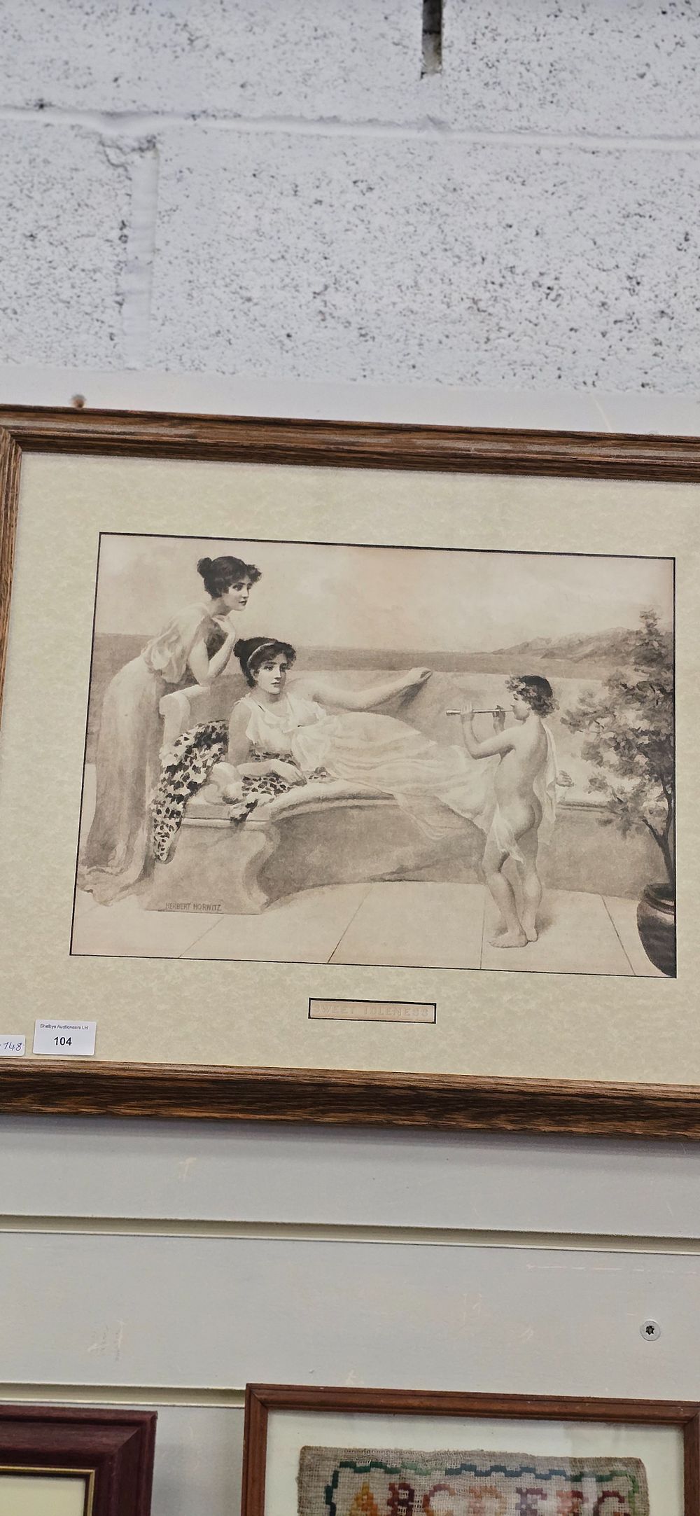 Lot 104: Sweet idleness framed print by artist by Herbert...