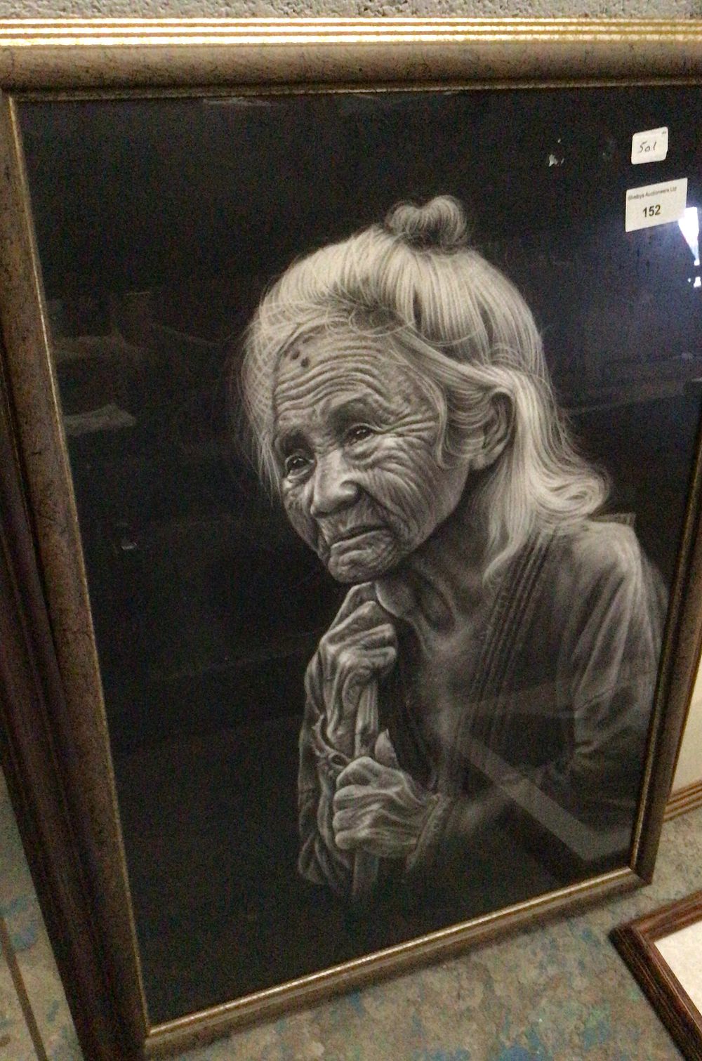 Lot 152: Collection of Framed Pastel Portraits of Elderly Figures