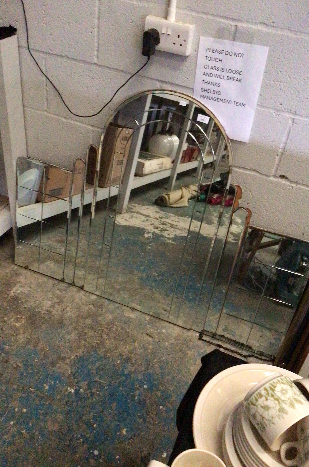 Lot 154: Art Deco Style Stepped Arched Wall Mirror