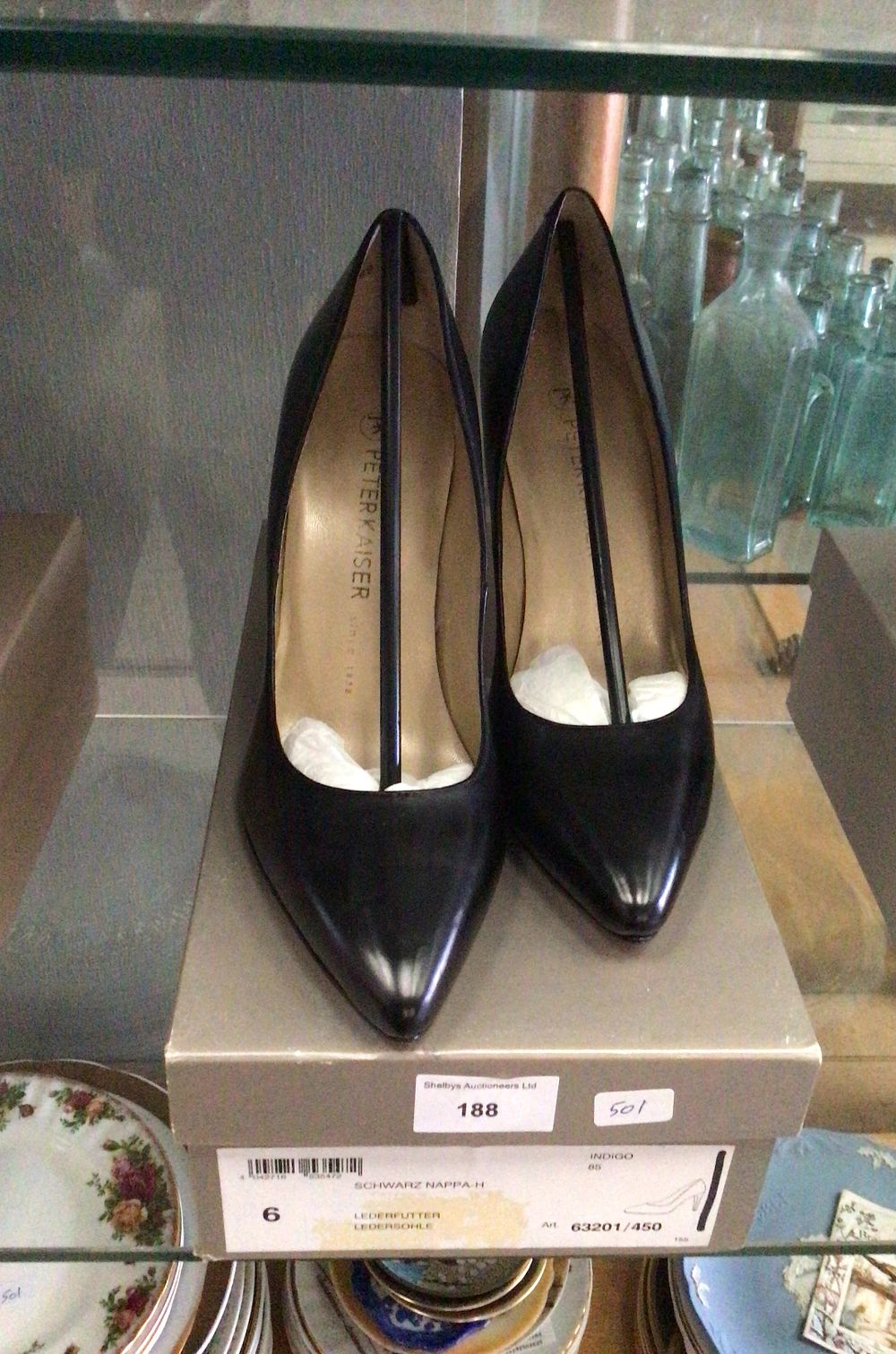 Lot 188: Peter Kaiser Black Nappa Leather Pumps