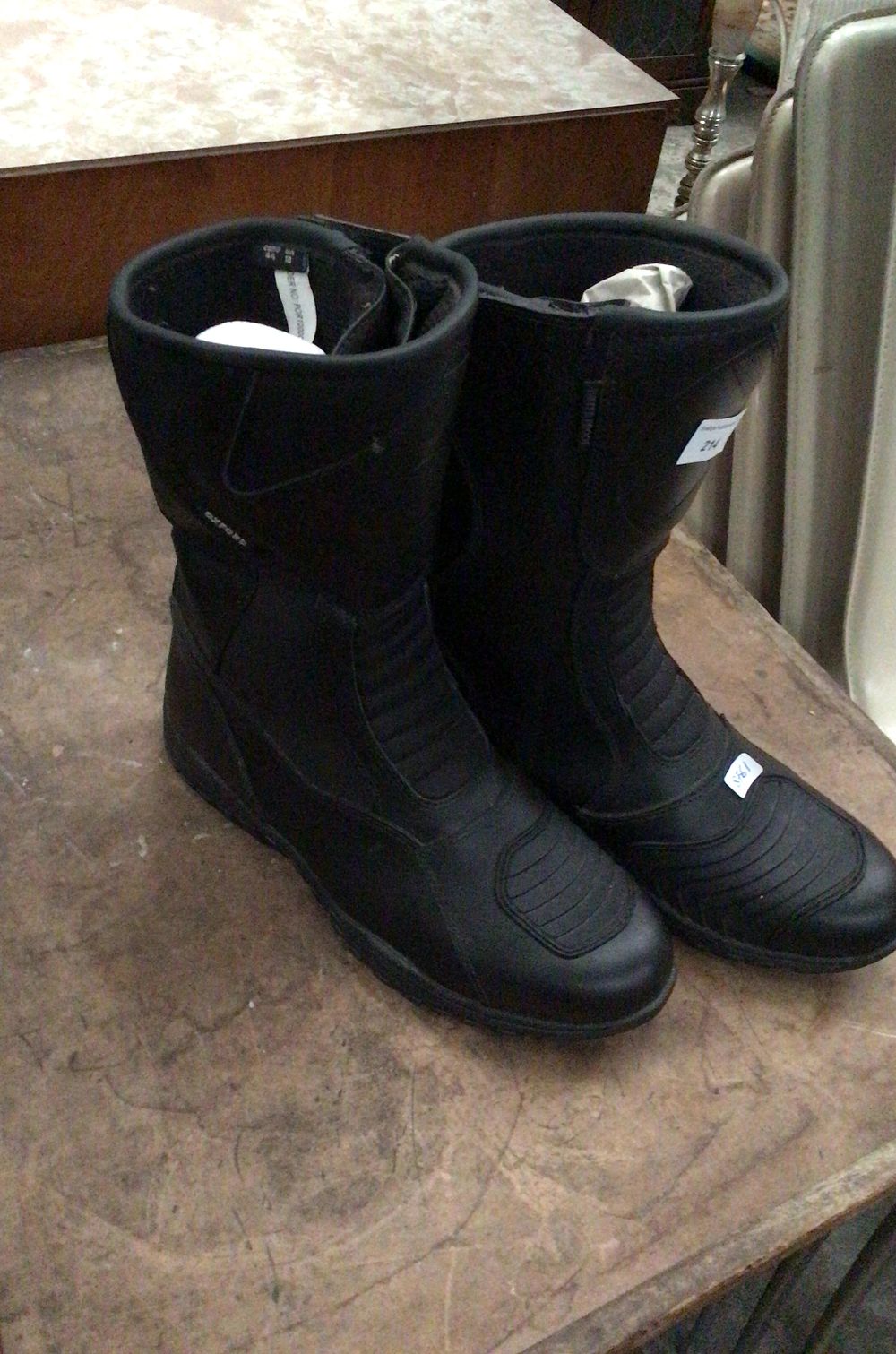 Lot 214: Oxford New Size 10 Leather Motorbike Boots