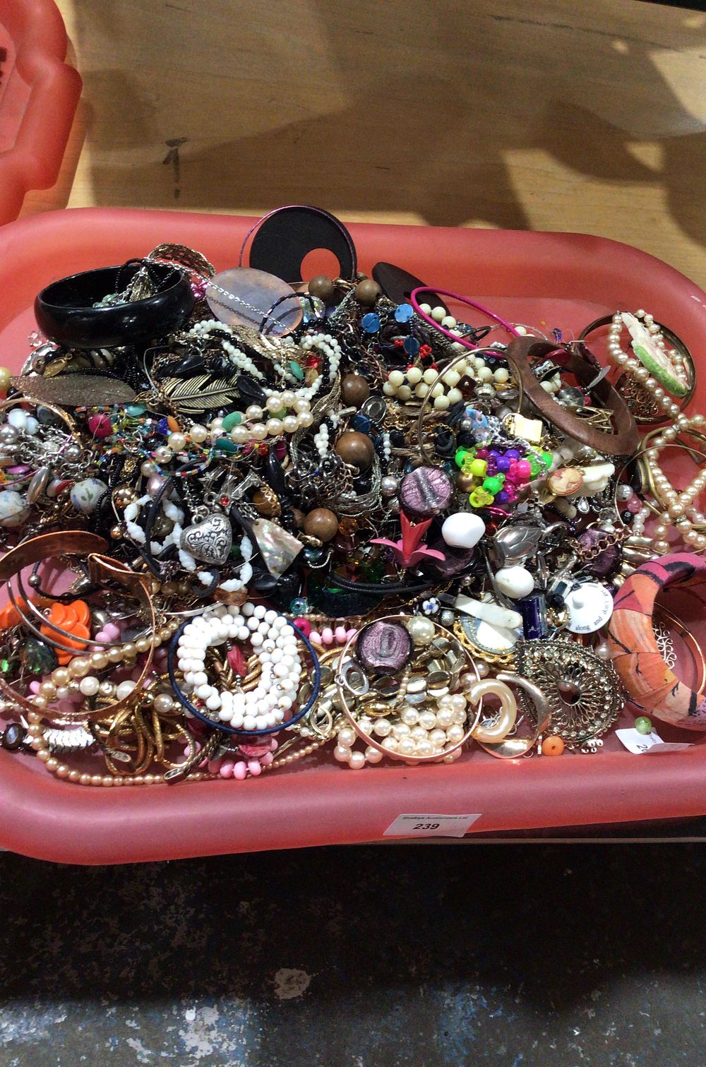 Lot 239: Assorted Costume Jewelry Collection for Crafting and Repair