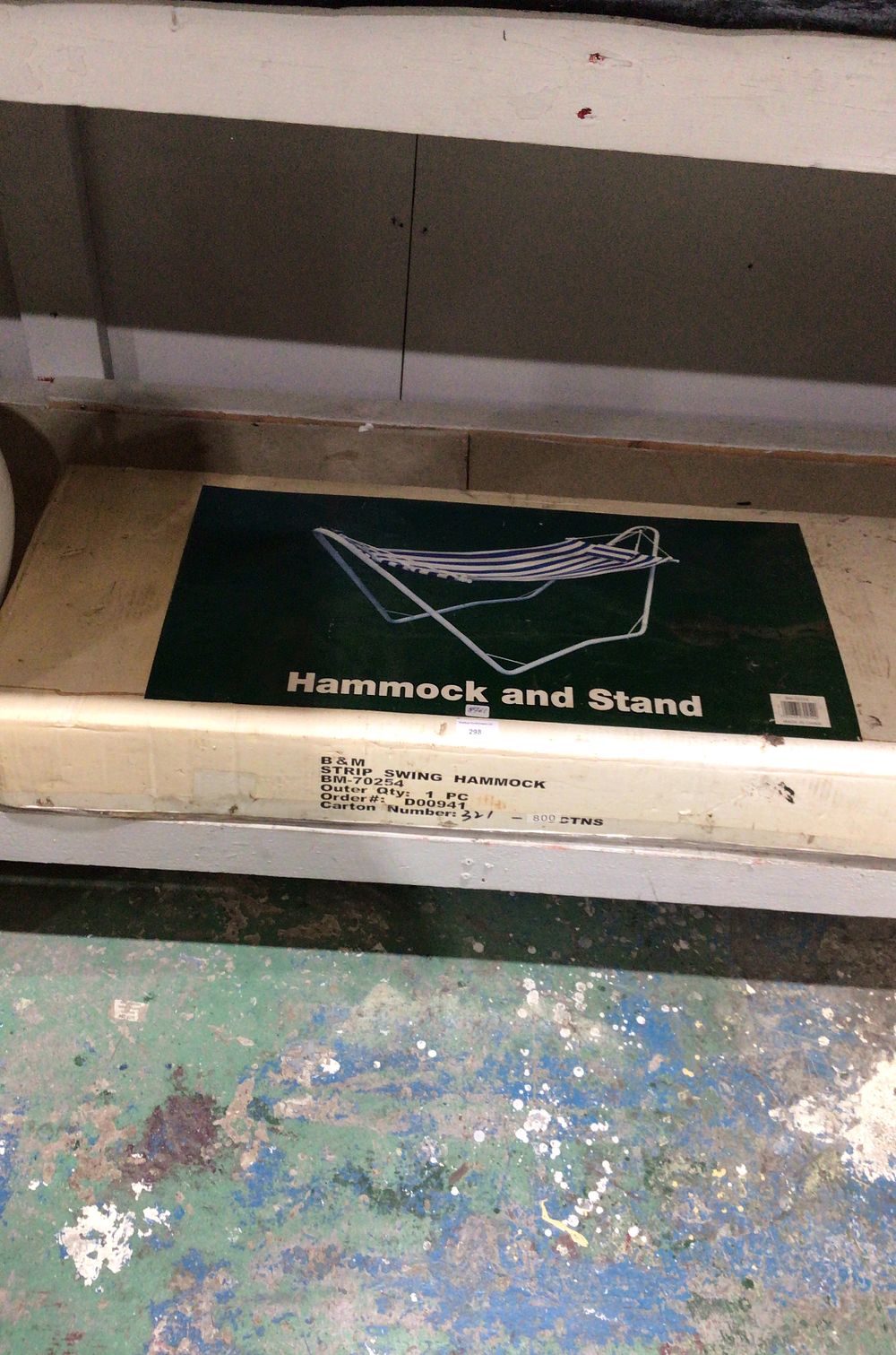 Lot 298: B&M Strip Swing Hammock and Stand