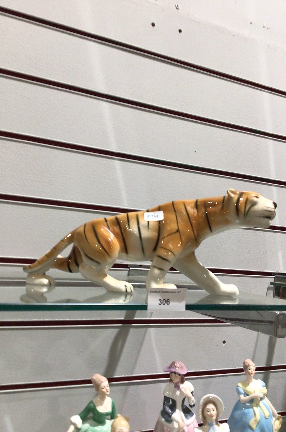 Lot 306: Glazed Ceramic Tiger Figurine