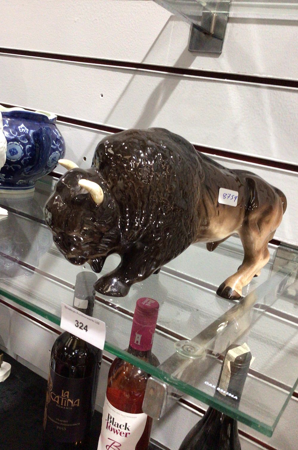 Lot 324: Large Melba Ware Ceramic Bison Figurine