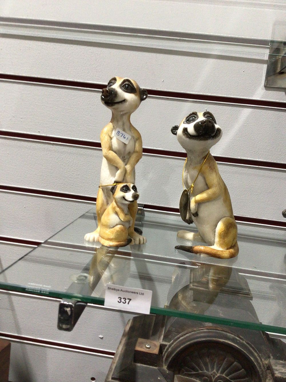 Lot 337: Pair of Hand Painted Porcelain Meerkat Figurines