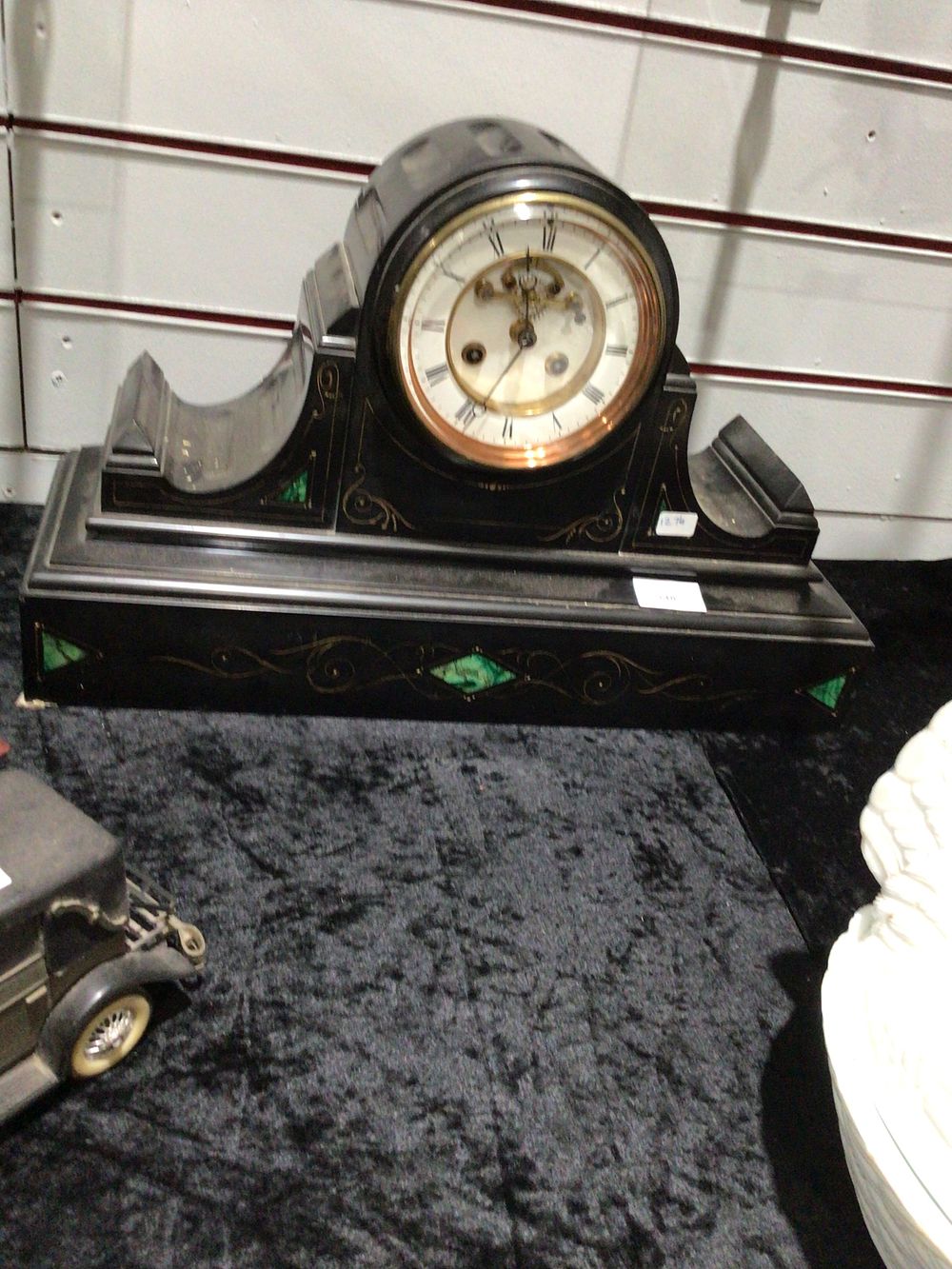Lot 348: Decorative Mantel Clock with Open Escapement Dial