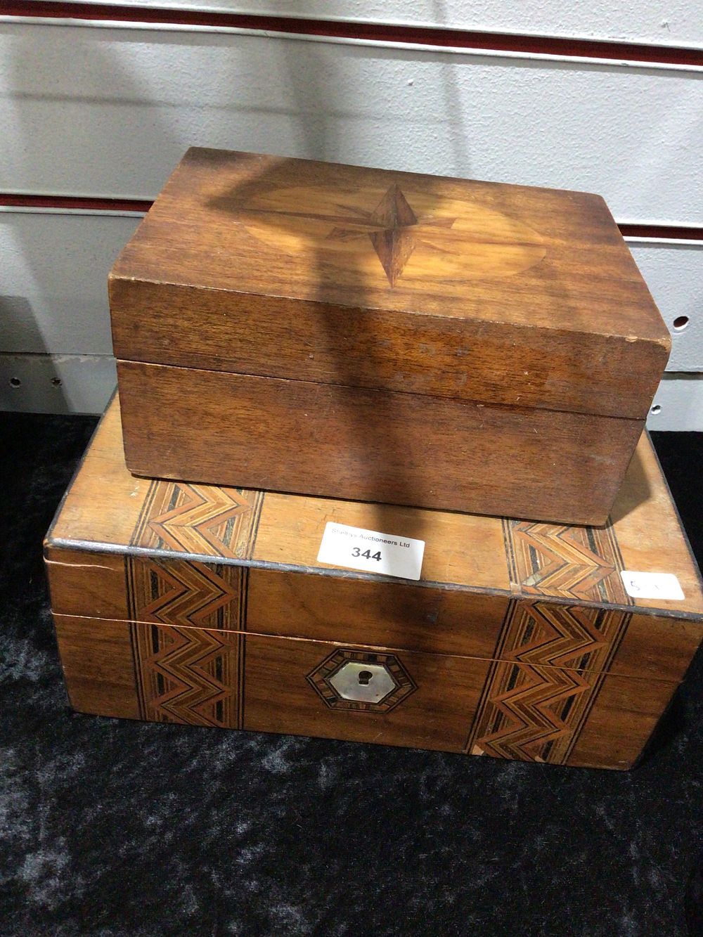 Lot 344: A Pair of Victorian Inlaid Boxes, one Tunbridge Ware Style