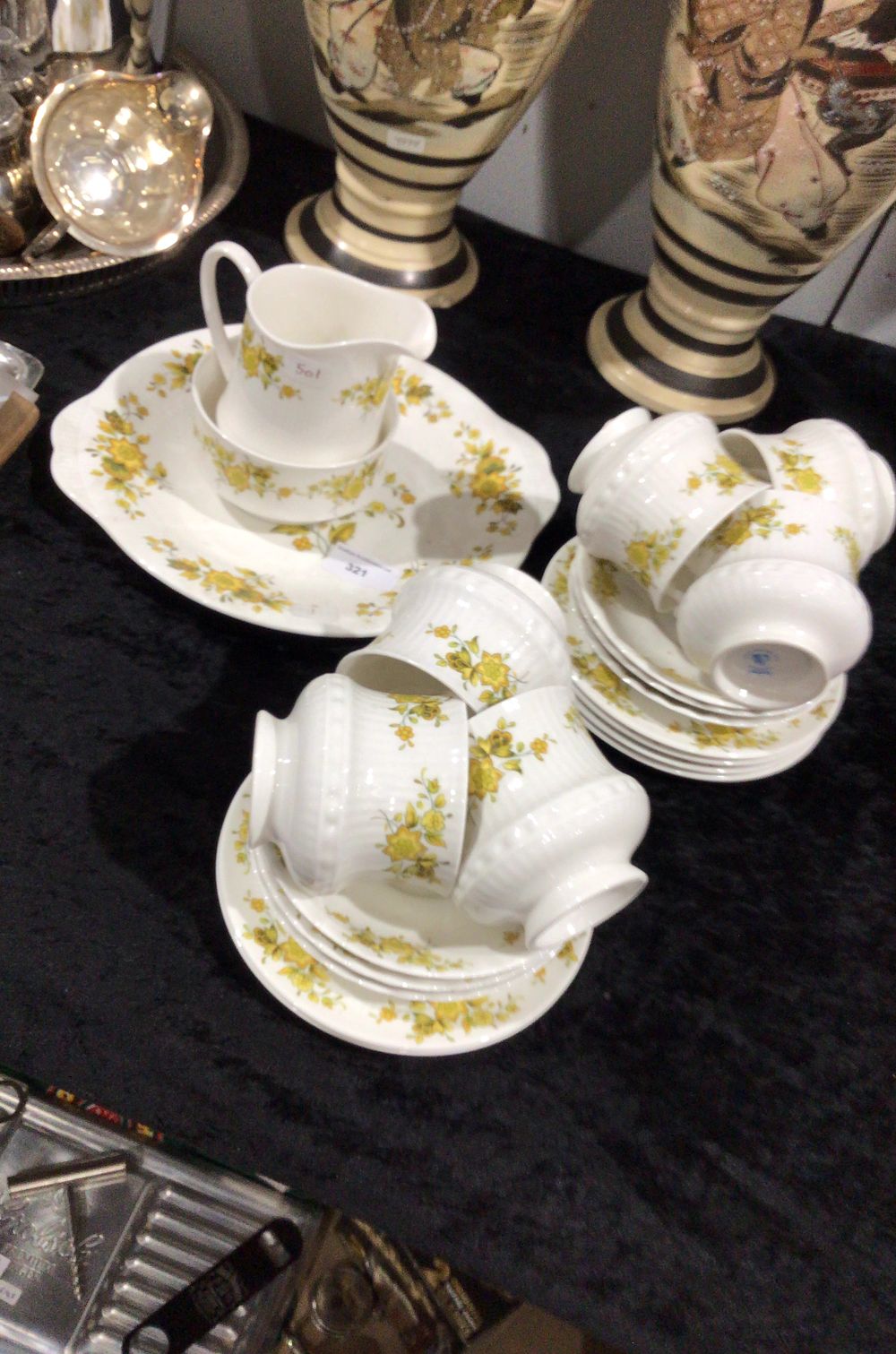 Lot 321: Nikko Jonquil Yellow Floral Ceramic Dinnerware Collection