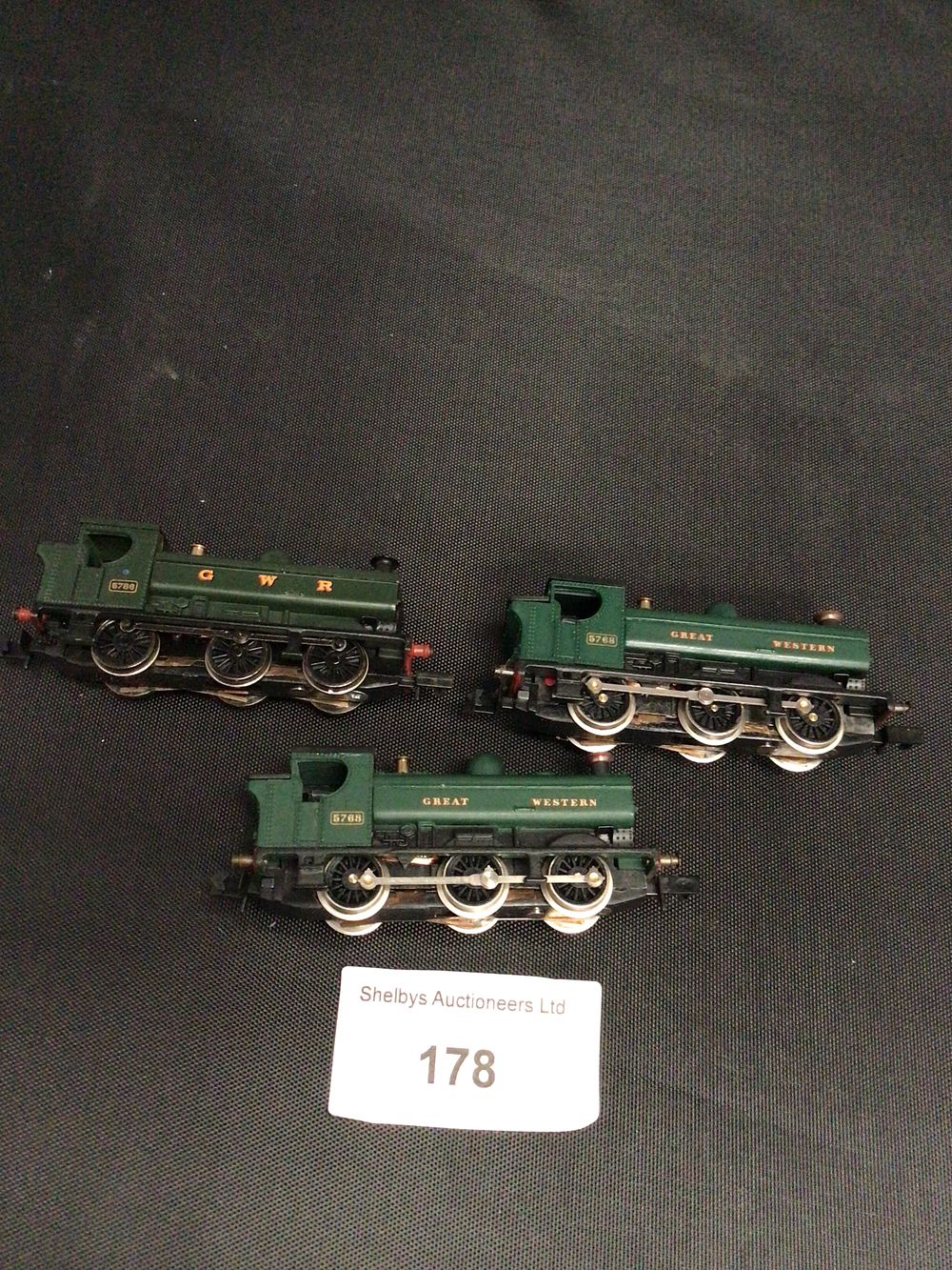 Lot 178: 3 Graham farish N gauge 57xx class in GW livery