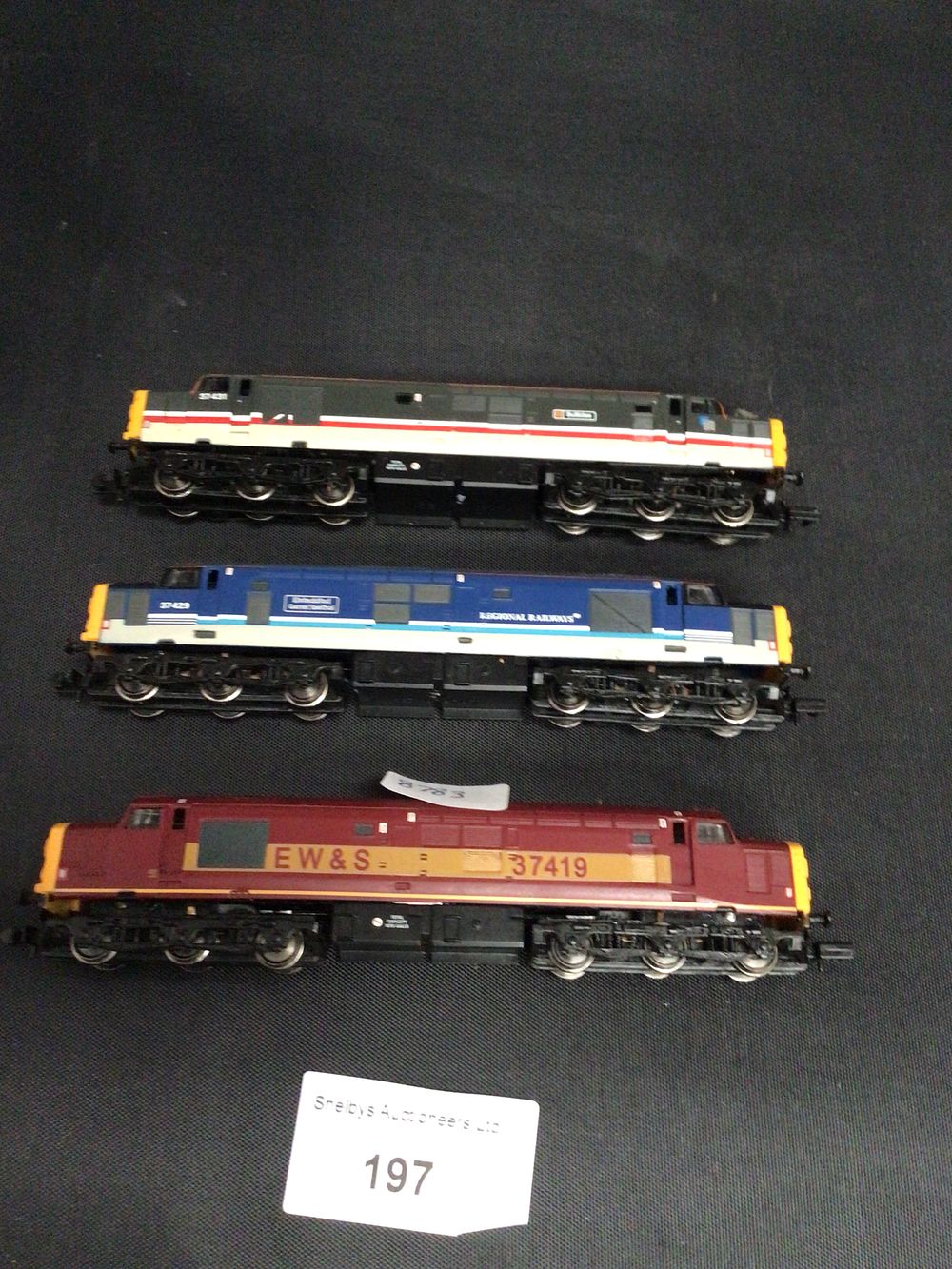 Lot 197: 3 Graham Farish N gauge class 37 diesels